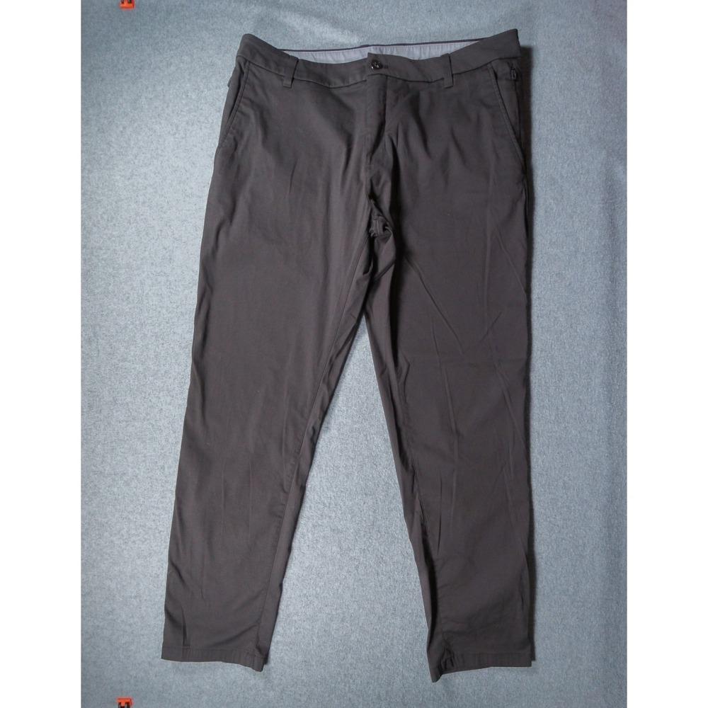 Birddogs Pants Mens 36x29 Gray Chino Flat Front Brief Lined Stretch Golf Adult